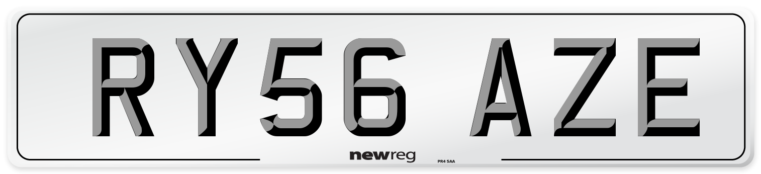 RY56 AZE Number Plate from New Reg